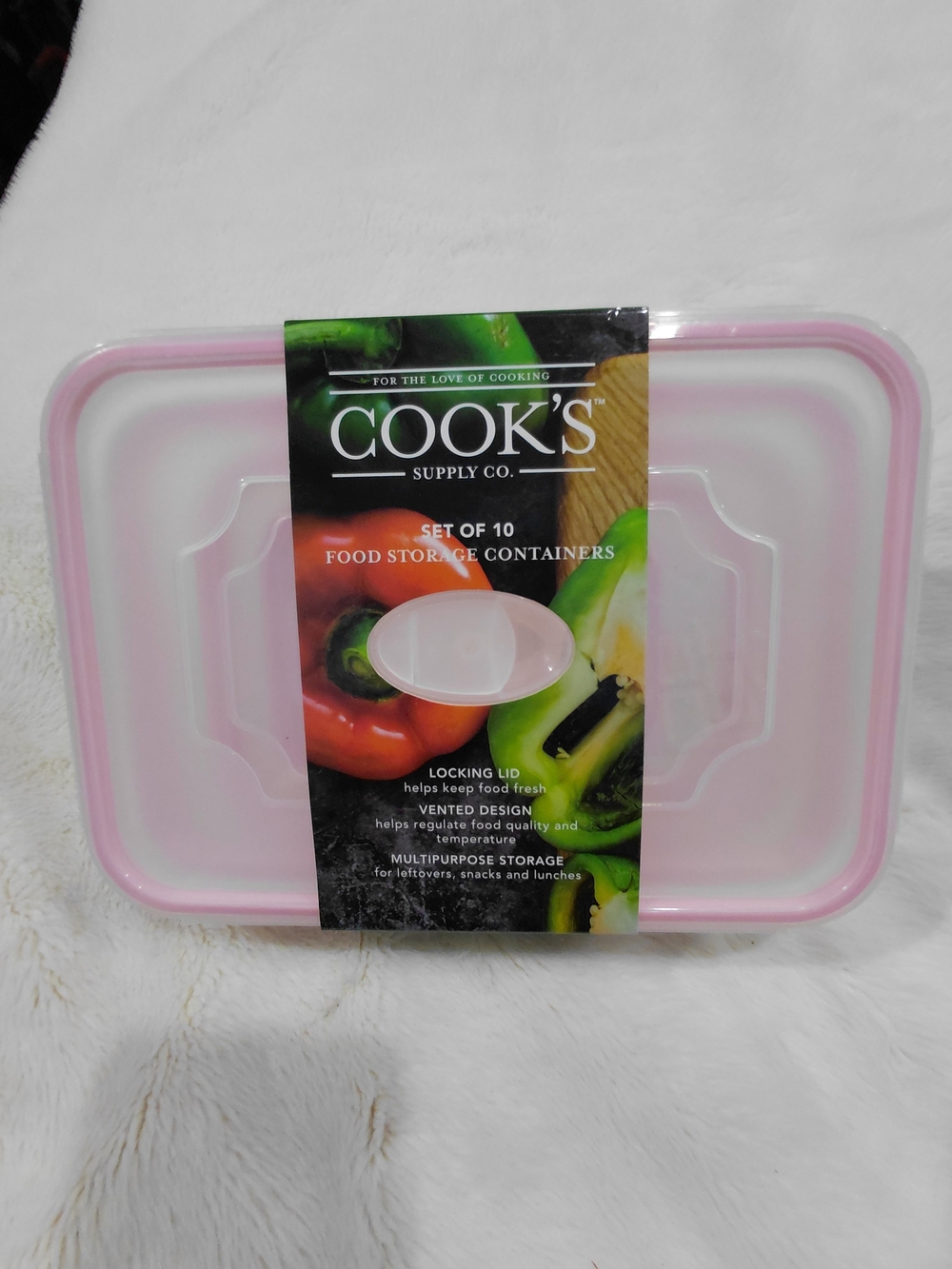 NWT Cook's Supply Co. Pink Food Storage Containers - Set of 10